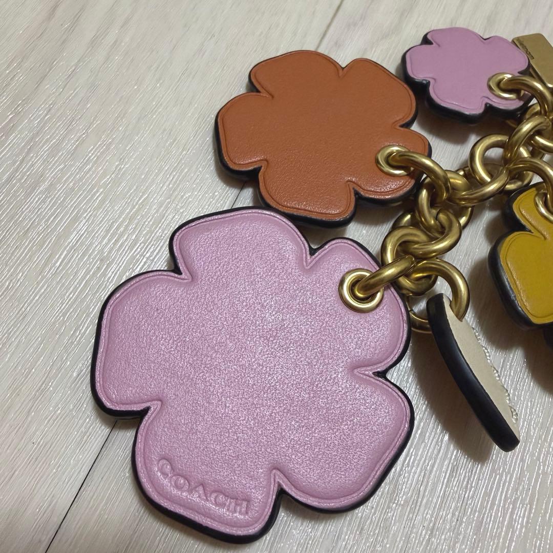 COACH ティーローズ バッグチャーム キーホルダー フラワー 花 オレンジ