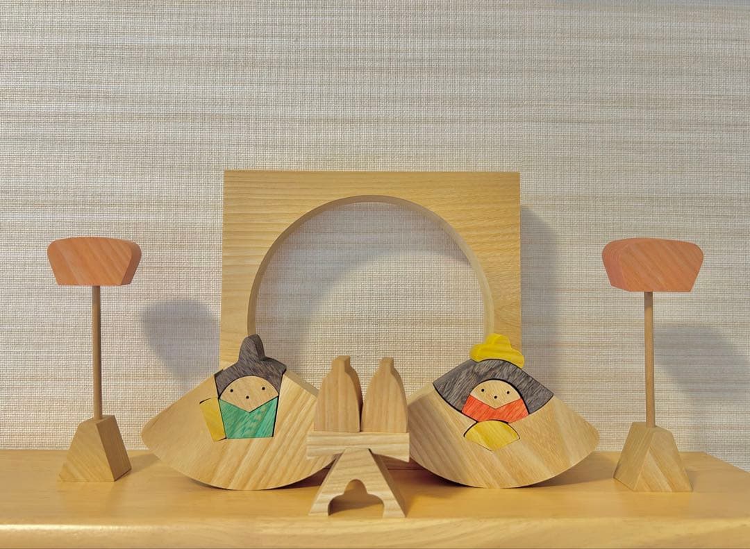 小黒三郎　組み木のひな人形　円びな