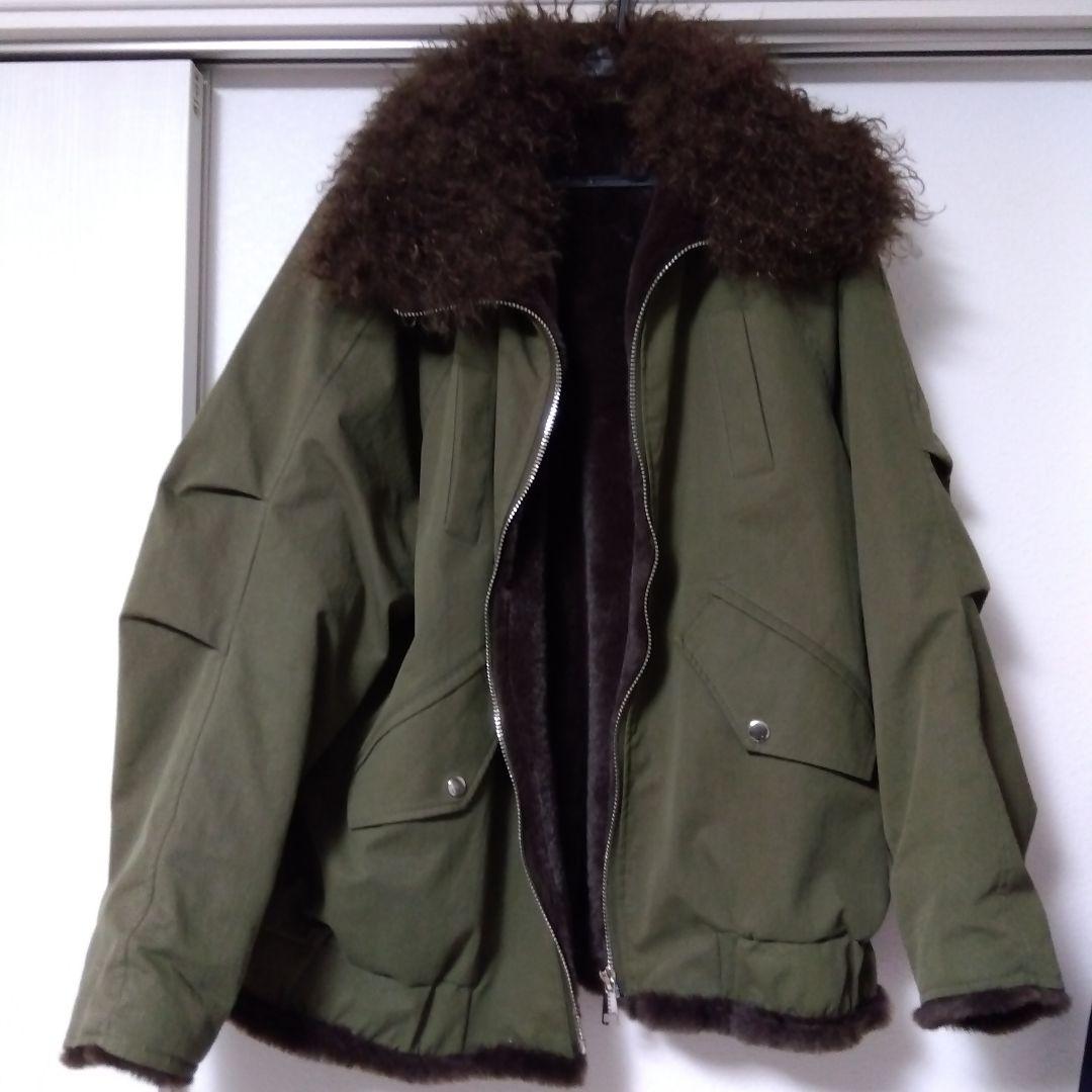 オリーブグリーン ミリタリージャケット ファー付き