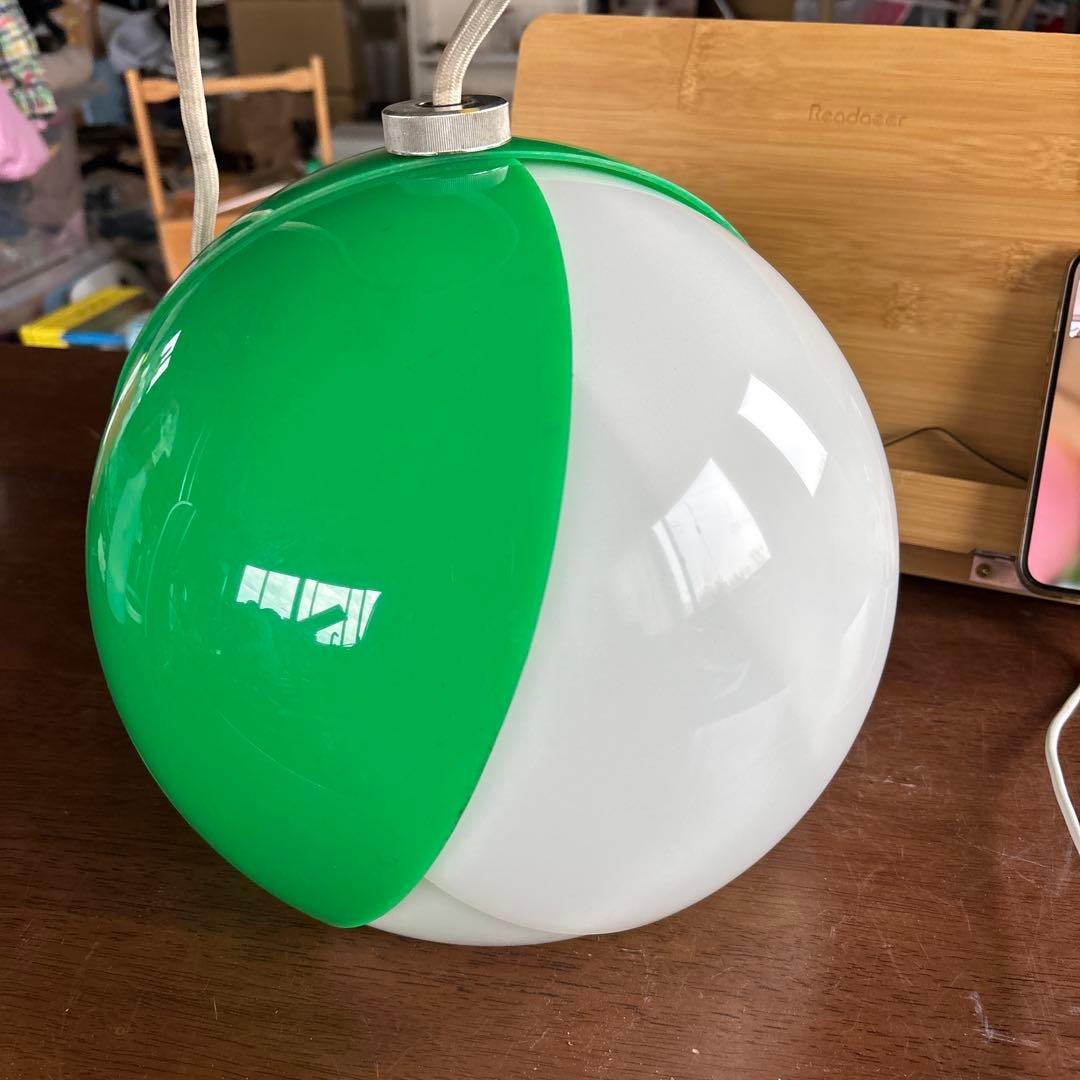 【希少】ナショナル 昭和レトロ ペンダントライト グリーン スペースエイジ当時物