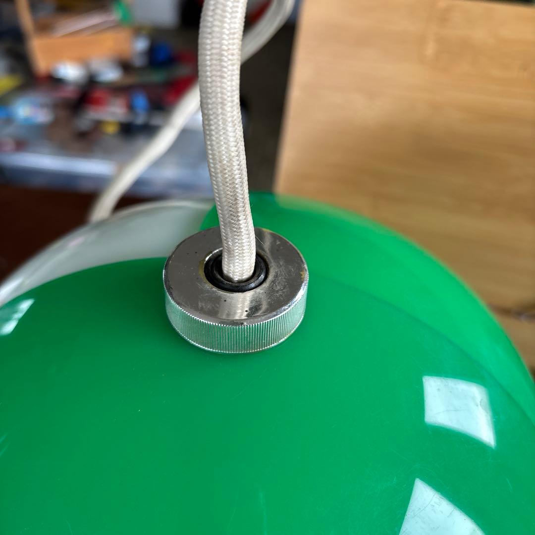 【希少】ナショナル 昭和レトロ ペンダントライト グリーン スペースエイジ当時物