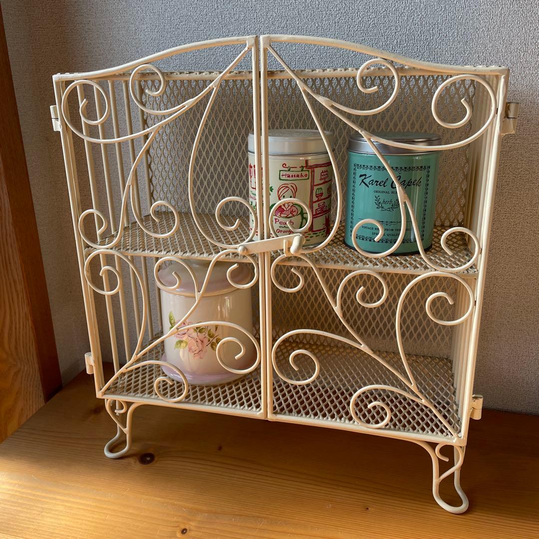 メタル　2段ラック　アイボリー