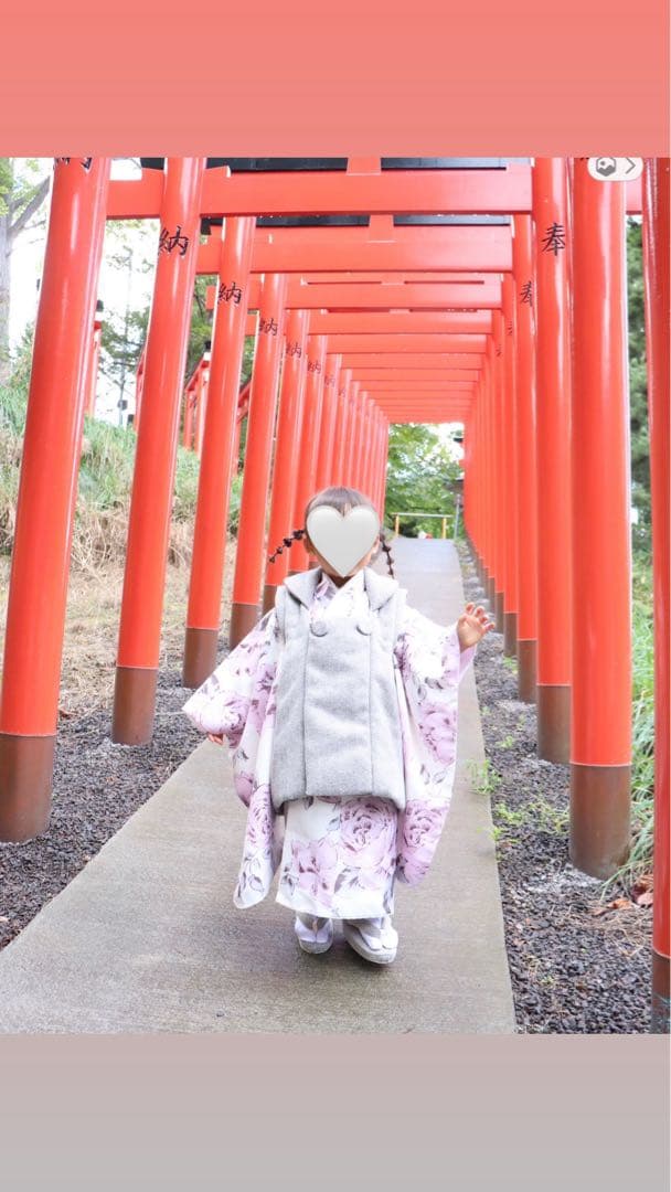 七五三　ひよこ商店 utatane 3歳　着物被布コート　フルセット