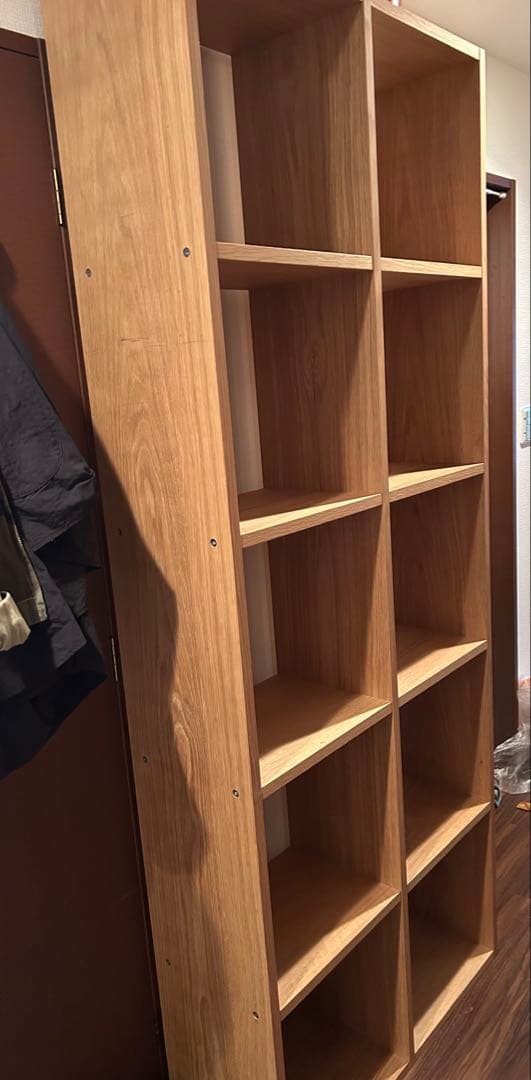 無印シェルフ5段×2列オーク材