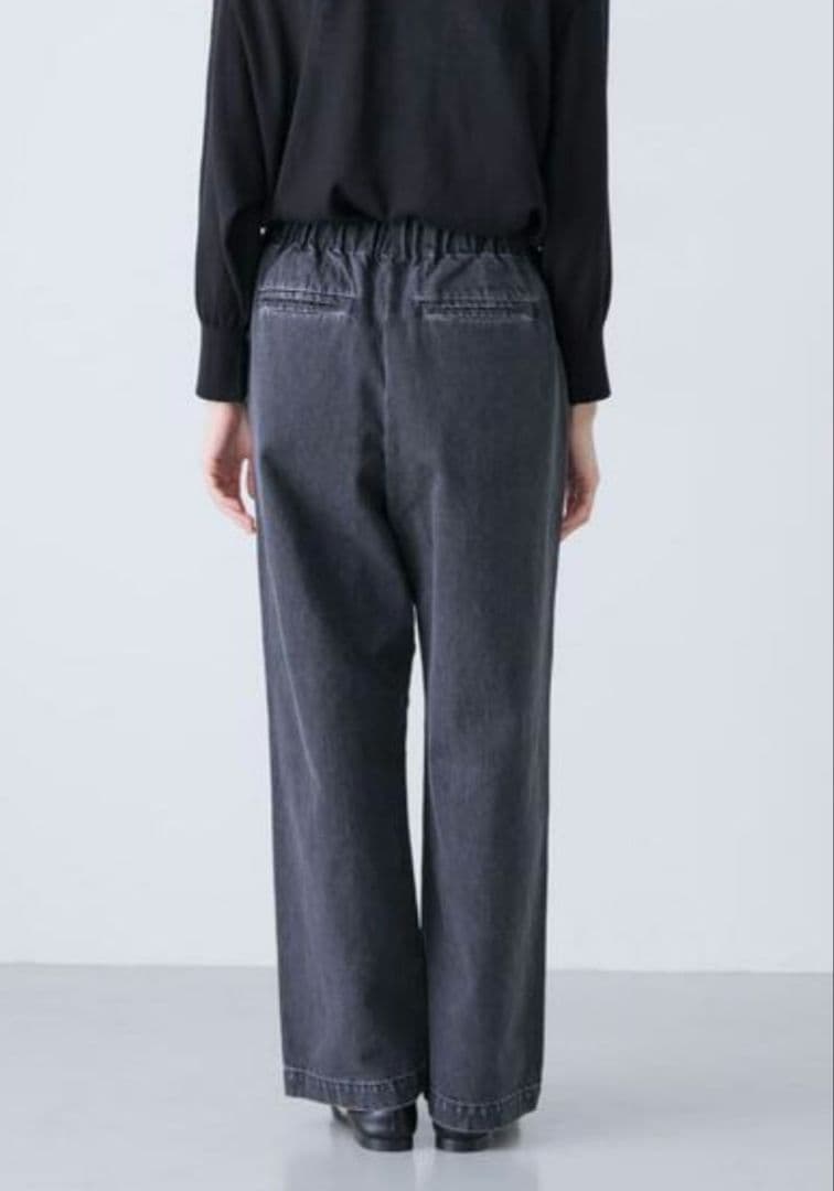 かぐれ　フェードデニムイージーパンツ　黒系