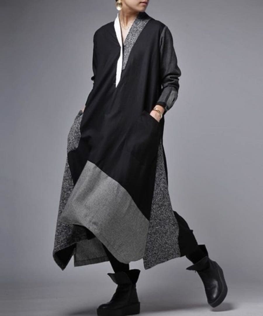 タグ付き新品未使用　アンティ異素材ロングコート　レア　デシグアル好きな方にも