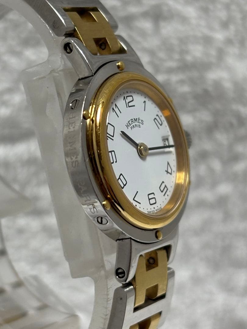 【美品】エルメス クリッパー クォーツ デイト【稼働品】レディース 付属品有り