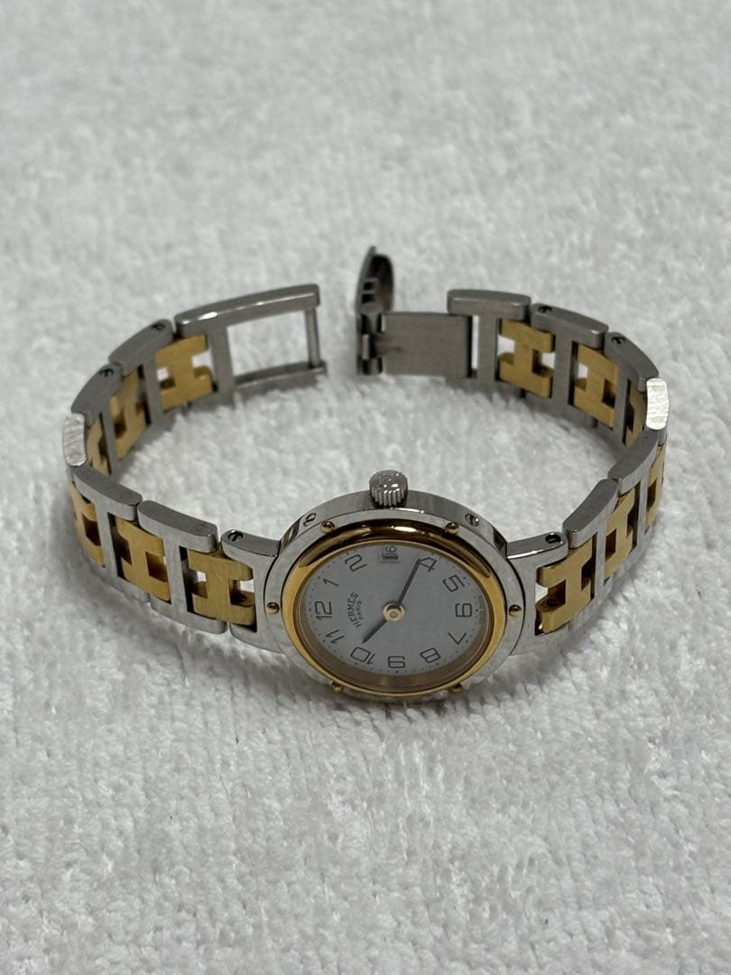 【美品】エルメス クリッパー クォーツ デイト【稼働品】レディース 付属品有り