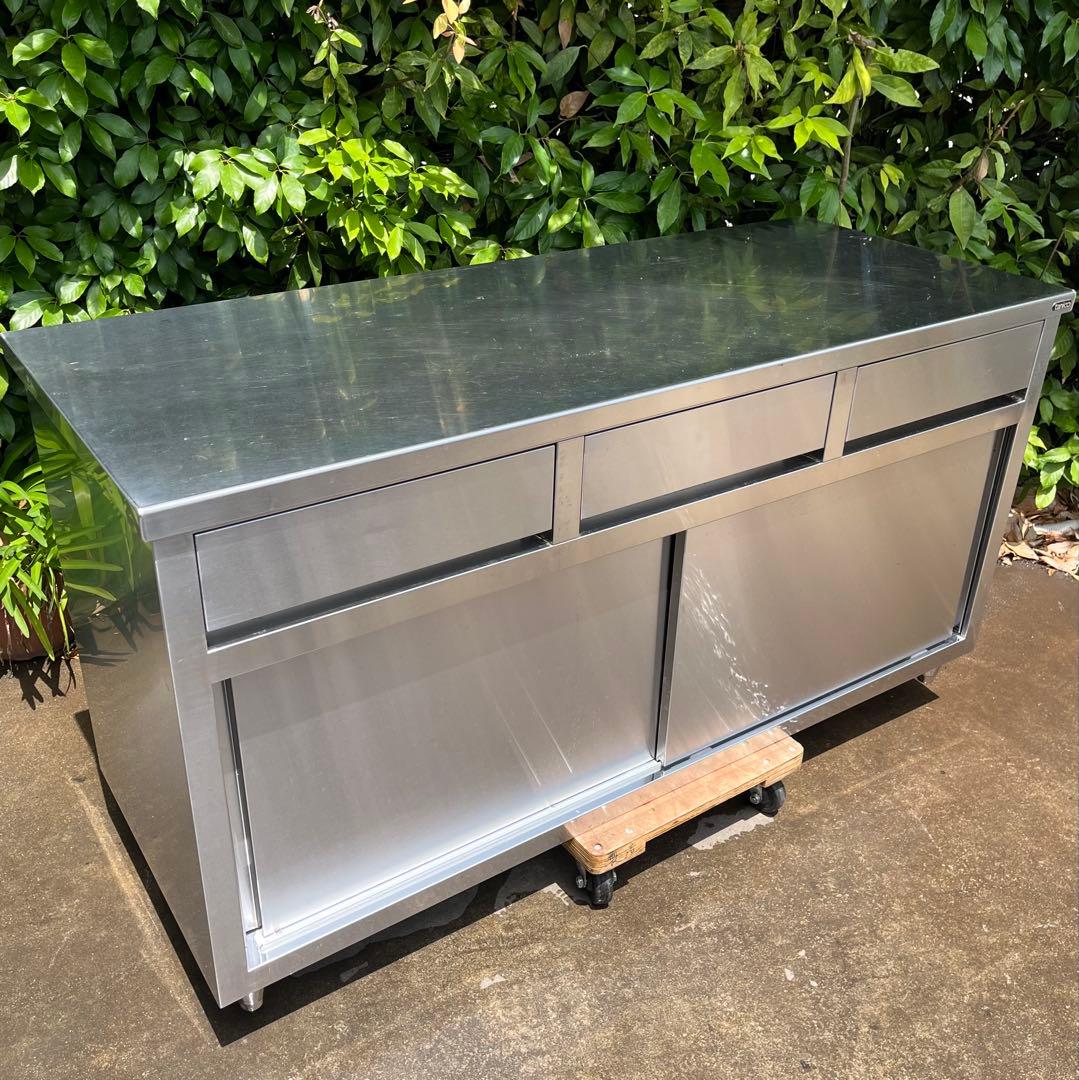 ステンレス作業台　調理台　キャビネット　引き出し付き　1500×600×780