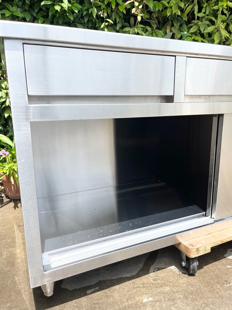 ステンレス作業台　調理台　キャビネット　引き出し付き　1500×600×780