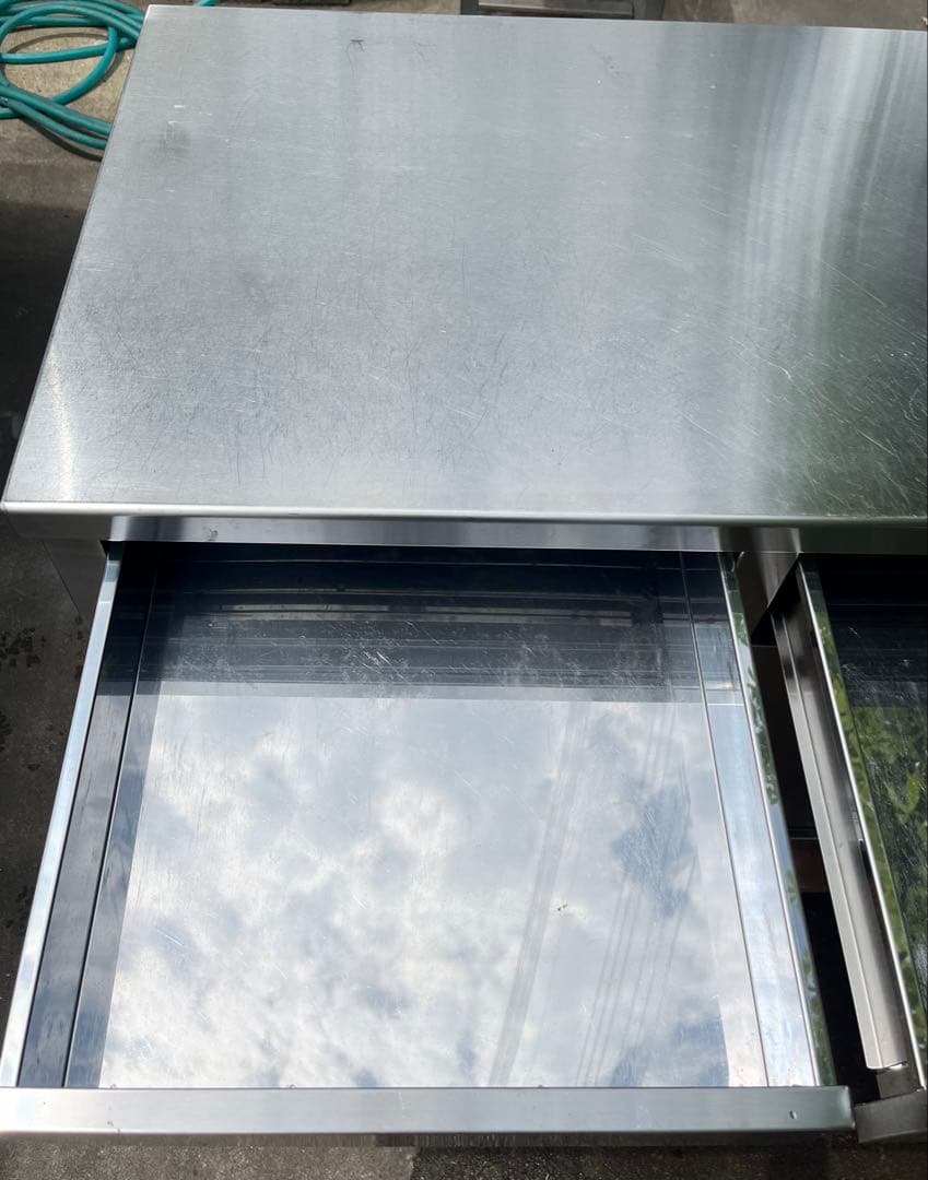 ステンレス作業台　調理台　キャビネット　引き出し付き　1500×600×780
