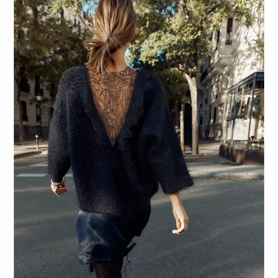 ZARA レースコンビニットセーター　試着のみ　S