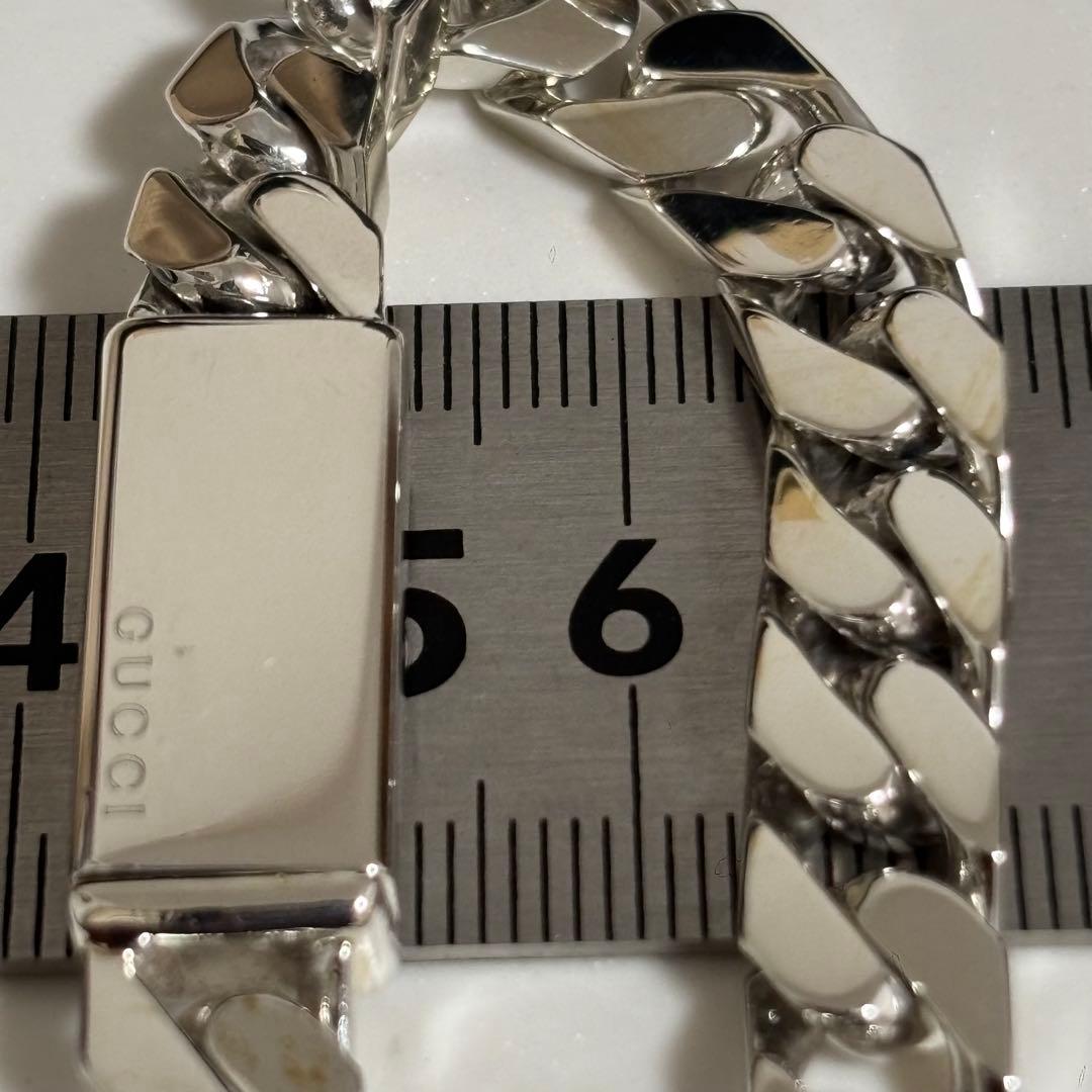 GUCCI 新品同様品　シルバーブレスレット刻印　21 喜平チェーン　付属品