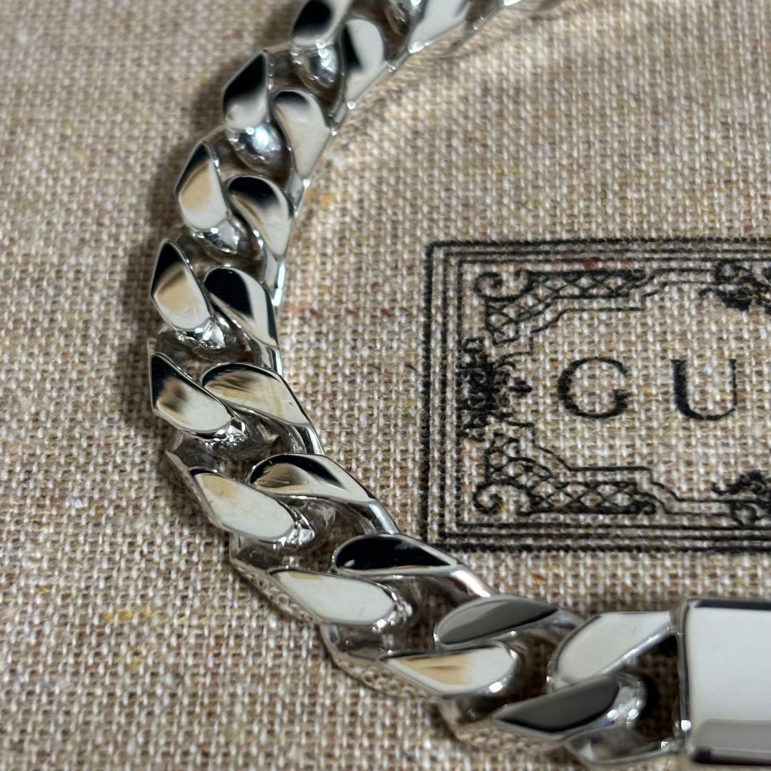 GUCCI 新品同様品　シルバーブレスレット刻印　21 喜平チェーン　付属品