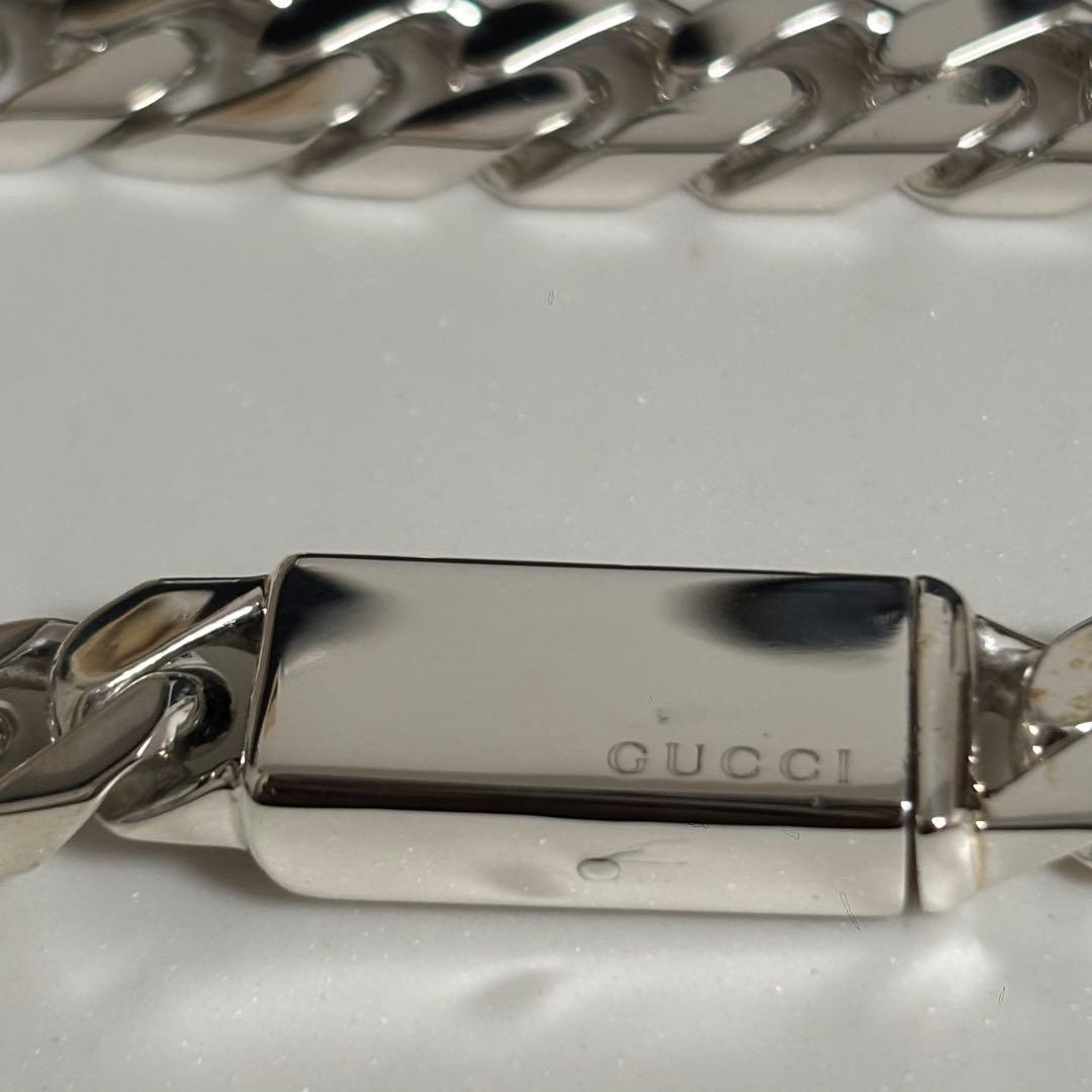 GUCCI 新品同様品　シルバーブレスレット刻印　21 喜平チェーン　付属品