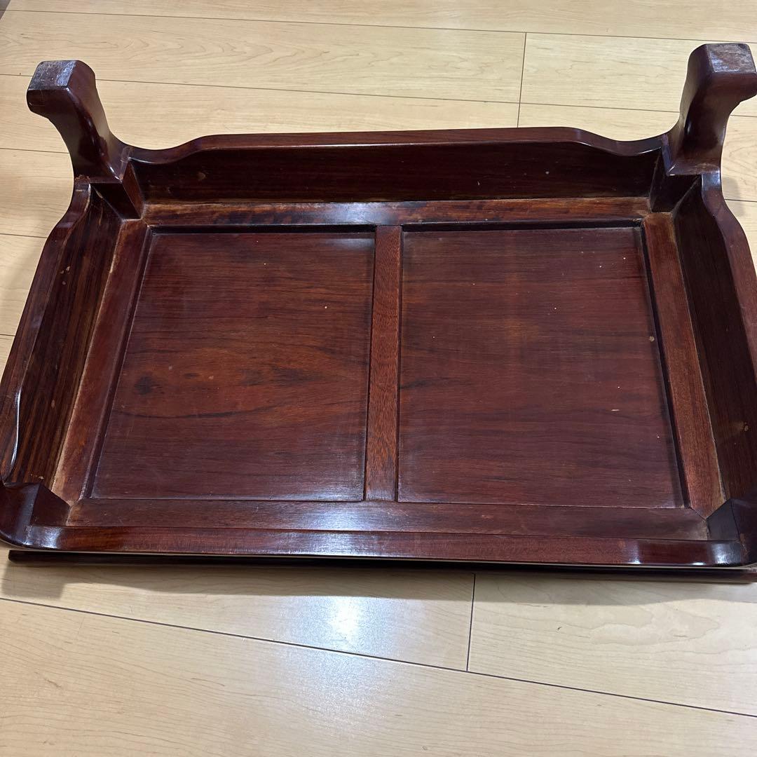 中国美術　唐木　花梨　螺鈿細工　テーブル　9.8キロ