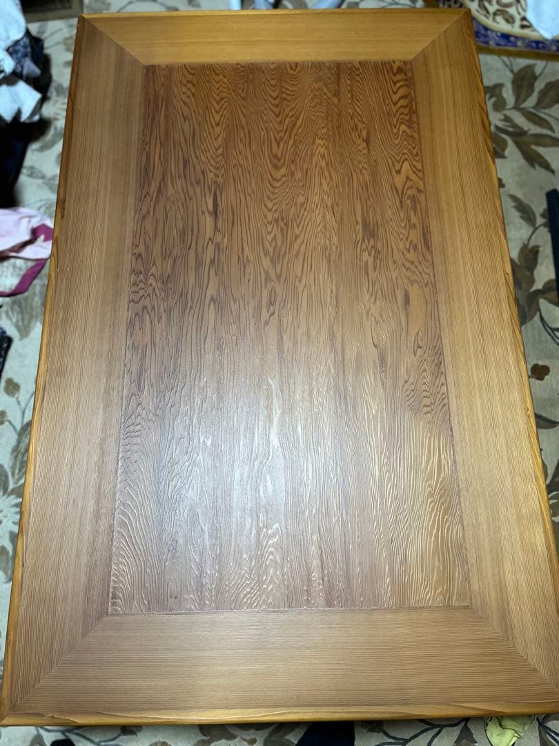 国産屋久杉長方形テーブル　装飾脚部付き　エクセルヒューマン