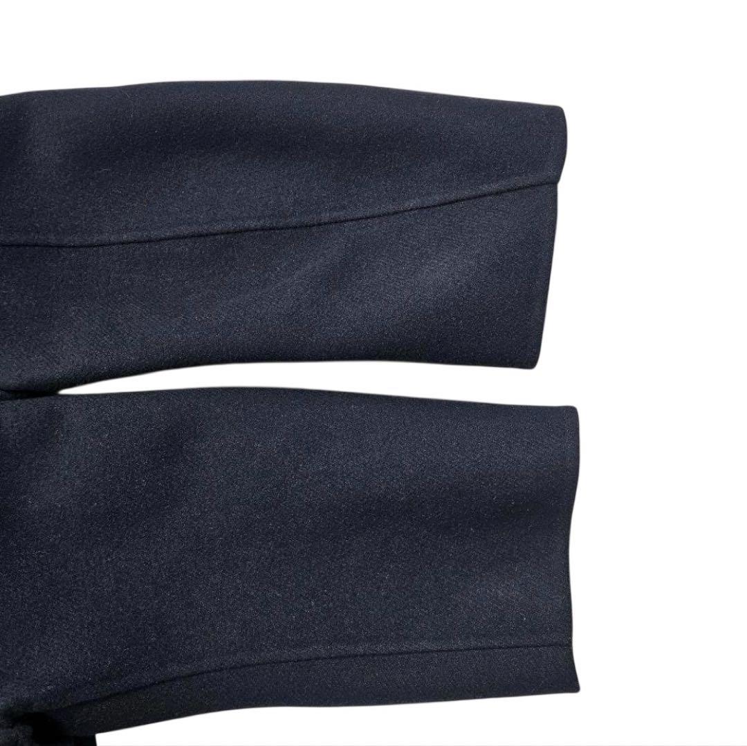 【美品Drawerドゥロワー38】ウールケヌキテーラードカラーコート紺色ネイビー