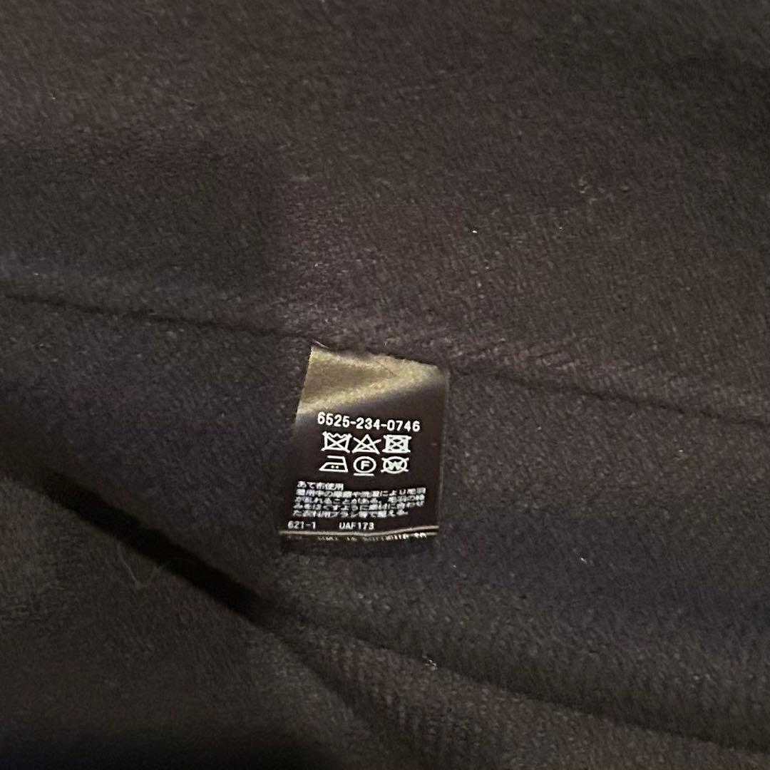 【美品Drawerドゥロワー38】ウールケヌキテーラードカラーコート紺色ネイビー