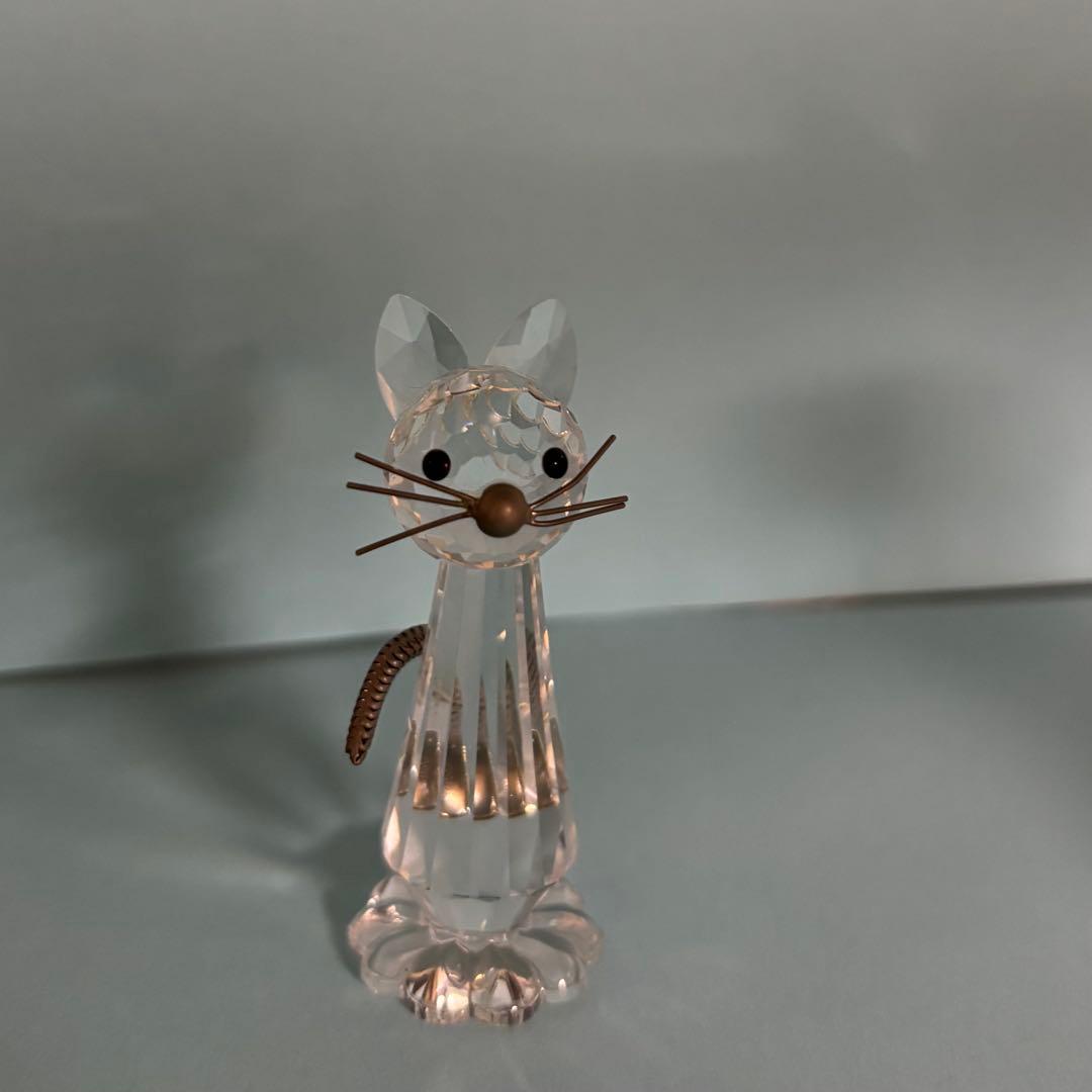 スワロフスキー、ネコ、ネズミ、ハリネズミの置物3点セット