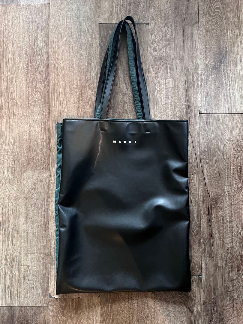 MARNI リバーシブルトートバッグ ブラック グリーン