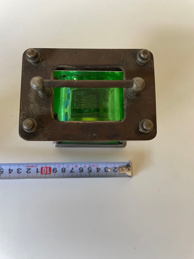 アンティーク　ウランガラス　精工舎　セイコー　手巻置時計