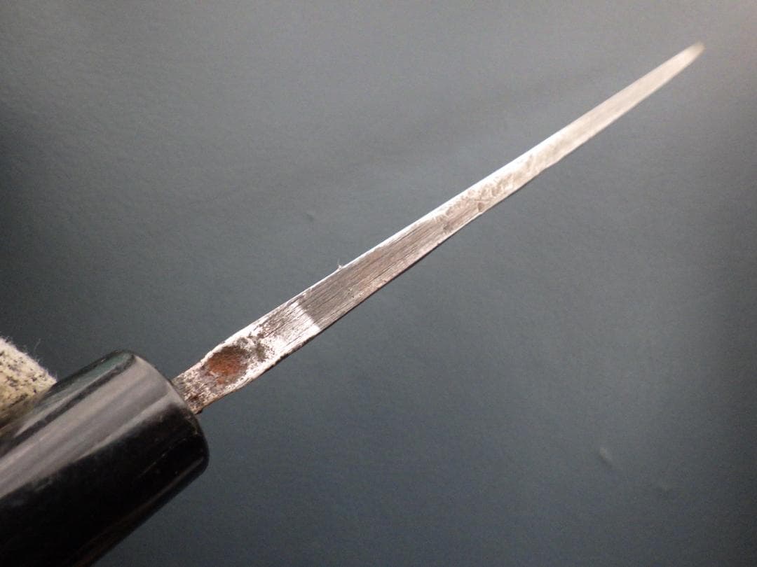 正本★槌目鍛造出刃包丁★㊨片刃研ぎ済み★オールド正本/昭和★