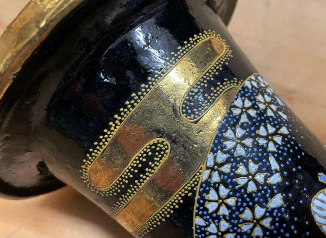 未使用/特価❕信楽焼/御所車＊錦/蘭鉢/6号/1点 植木鉢/京楽風/盆栽鉢