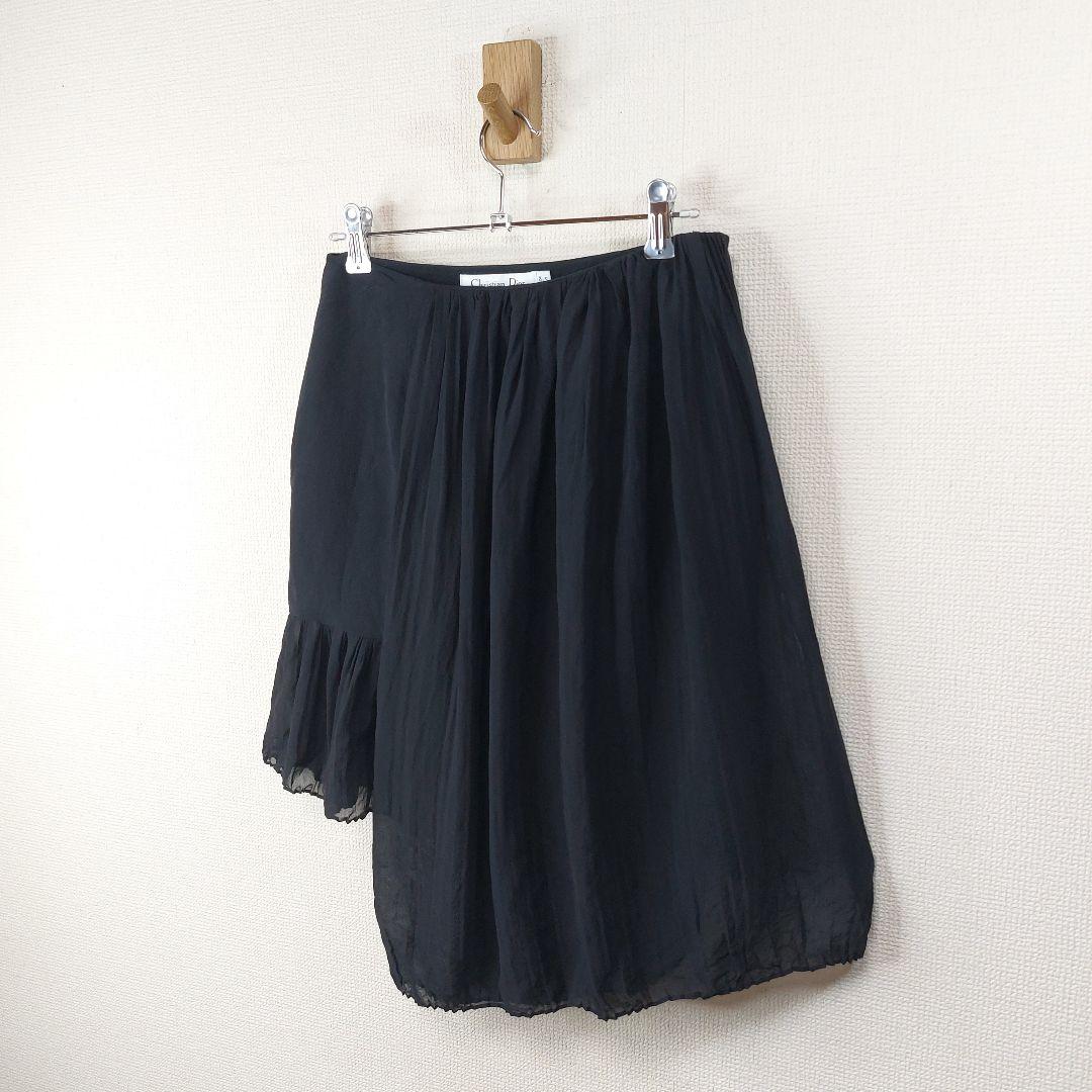 【シルク】Christian Dior paris　膝丈スカート　希少デザイン