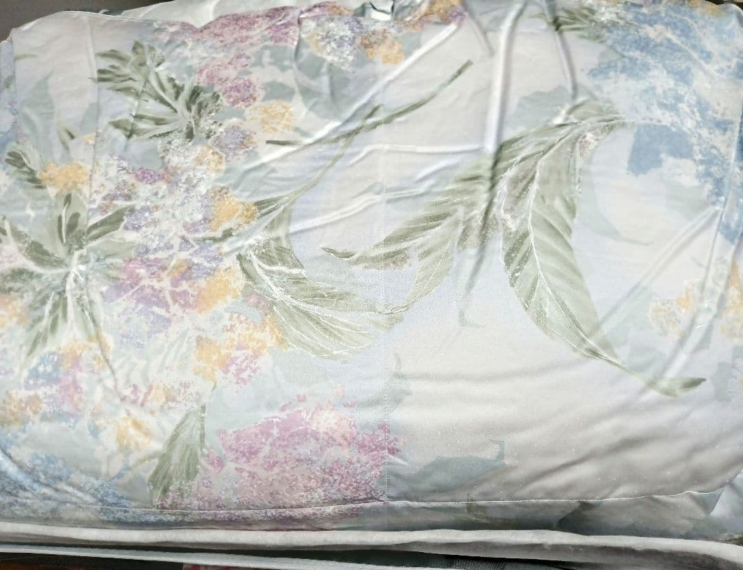 高級羽毛布団と羽毛肌掛けふとんのセット シングル ブルー系 ツーウェイ✨️日本製