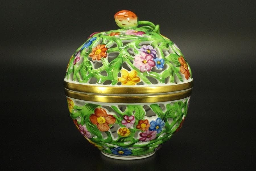 HEREND HVNGARY 小物入れ 透かし ボンボン入れ(メ1574)