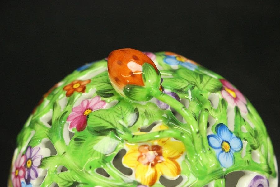 HEREND HVNGARY 小物入れ 透かし ボンボン入れ(メ1574)