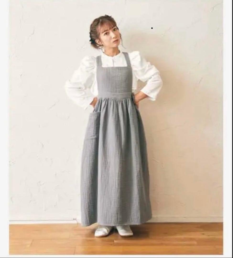 パセリ　parsley辻希美　グレー　コットンガーゼエプロン
