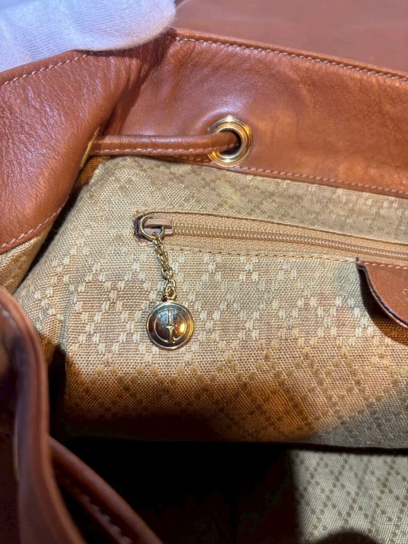 GUCCI レザー バンブー リュック ブラウン系 グッチ