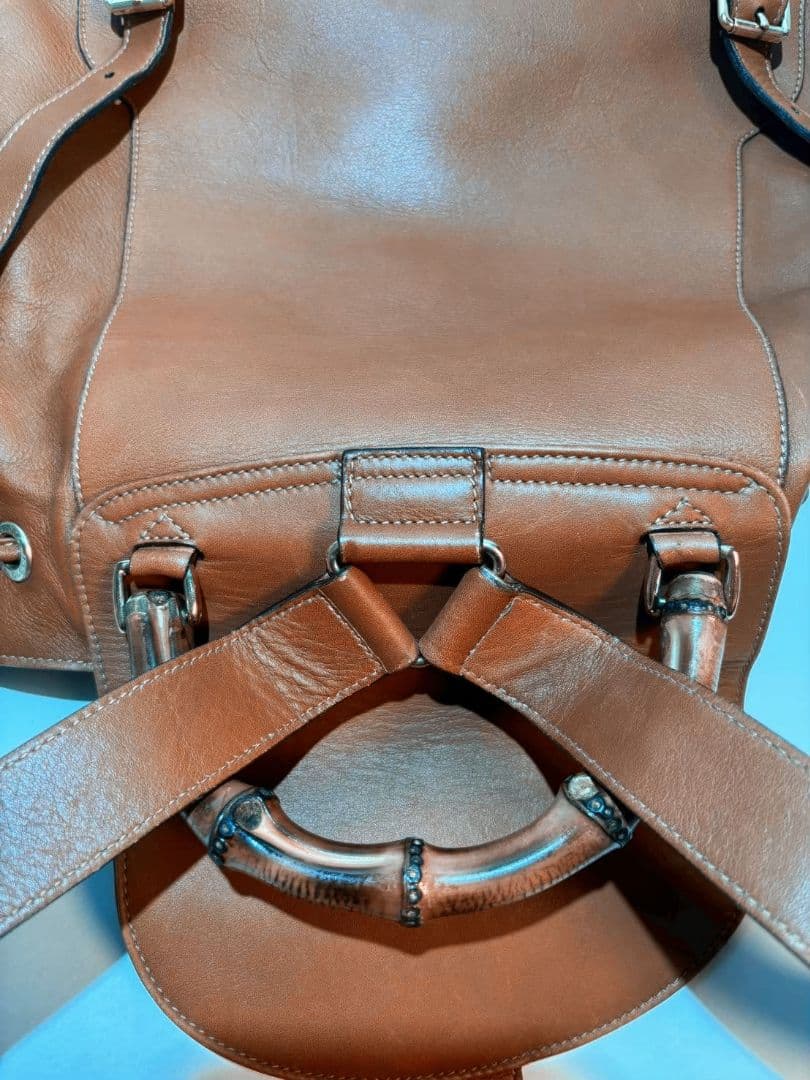 GUCCI レザー バンブー リュック ブラウン系 グッチ