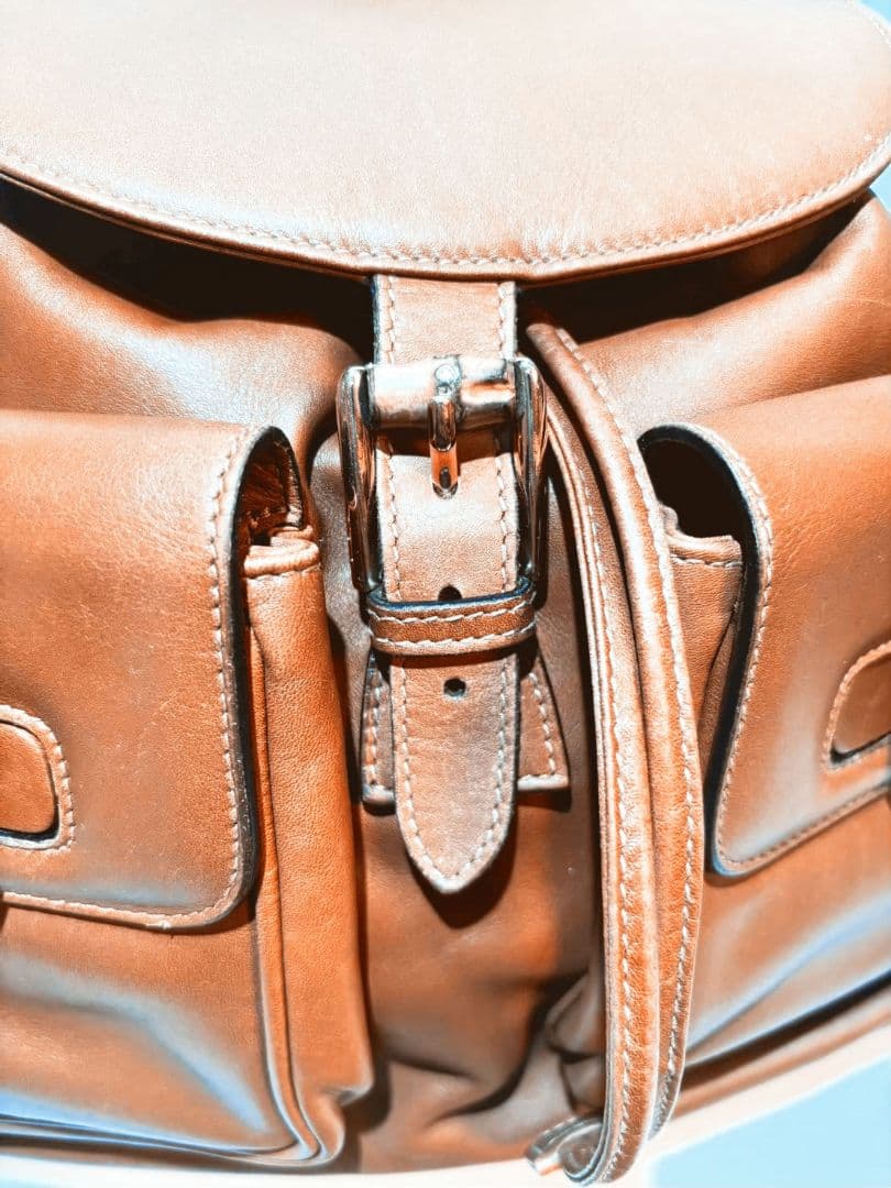 GUCCI レザー バンブー リュック ブラウン系 グッチ