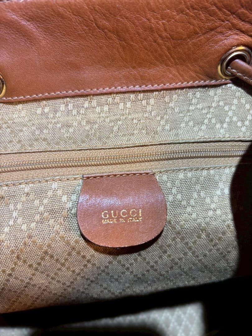 GUCCI レザー バンブー リュック ブラウン系 グッチ