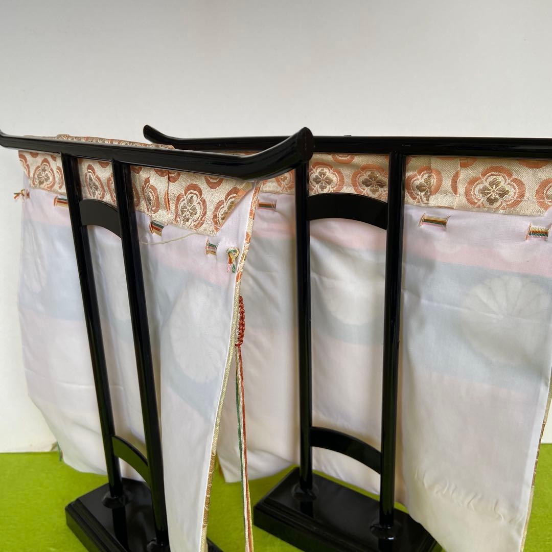 雛祭り用金色花模様飾り凡帳　西陣織