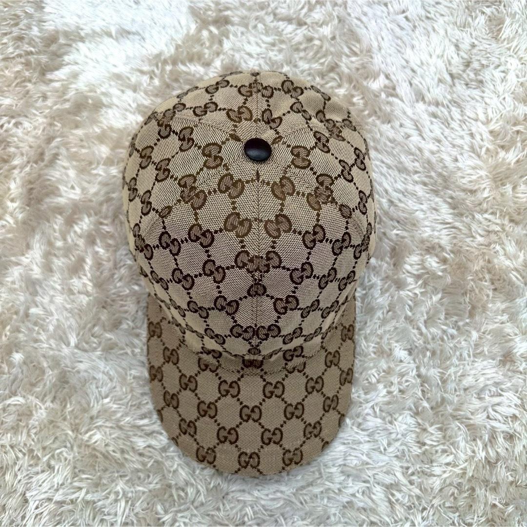 【美品】グッチ 帽子 キャップ ベージュ キャンバス GG柄 ユニセックス