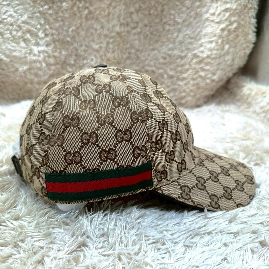 【美品】グッチ 帽子 キャップ ベージュ キャンバス GG柄 ユニセックス