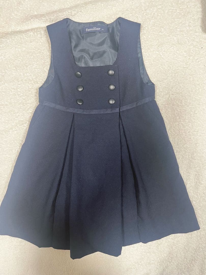 【かきふらい　】ファミリアお受験ジャンパースカートセット90