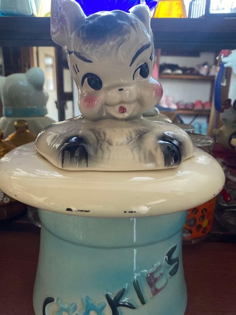 アメリカ製　クッキージャー　ヴィンテージ ウサギ　レトロ　ビスクマジック　USA