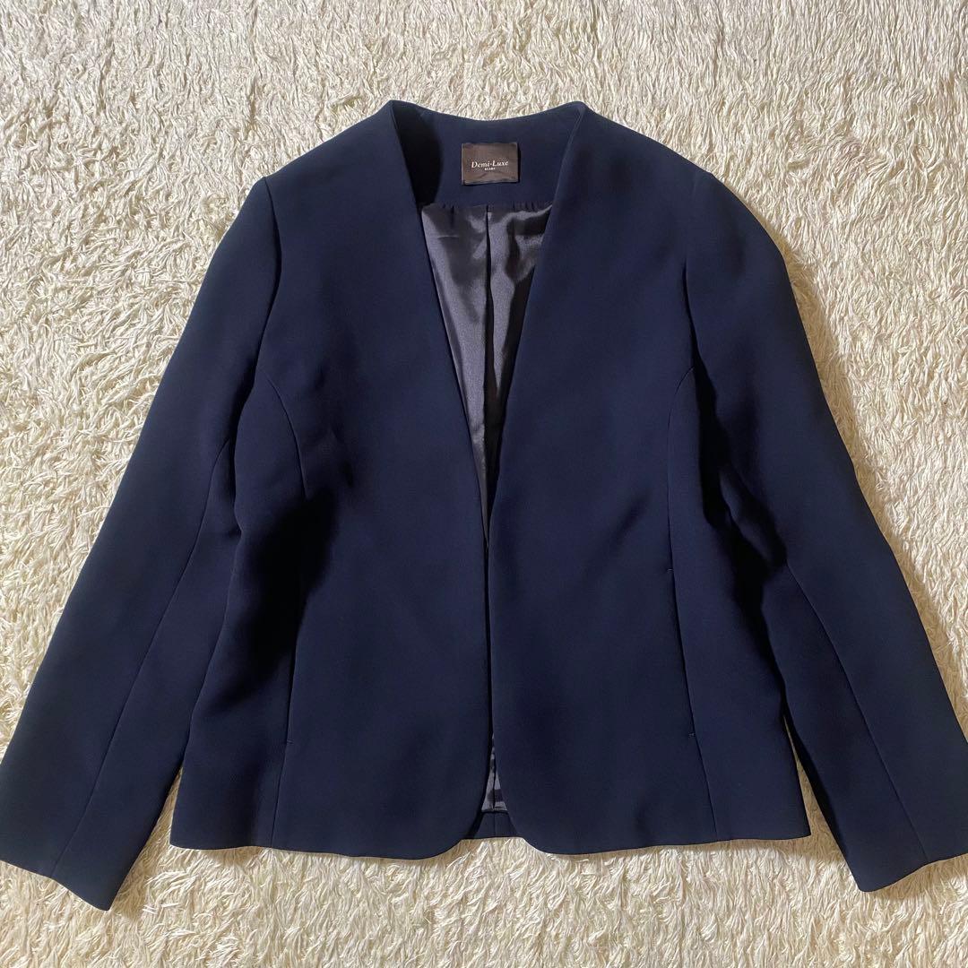 【美品】デミルクス ビームス ノーカラー セットアップ パンツ ビジネススーツ