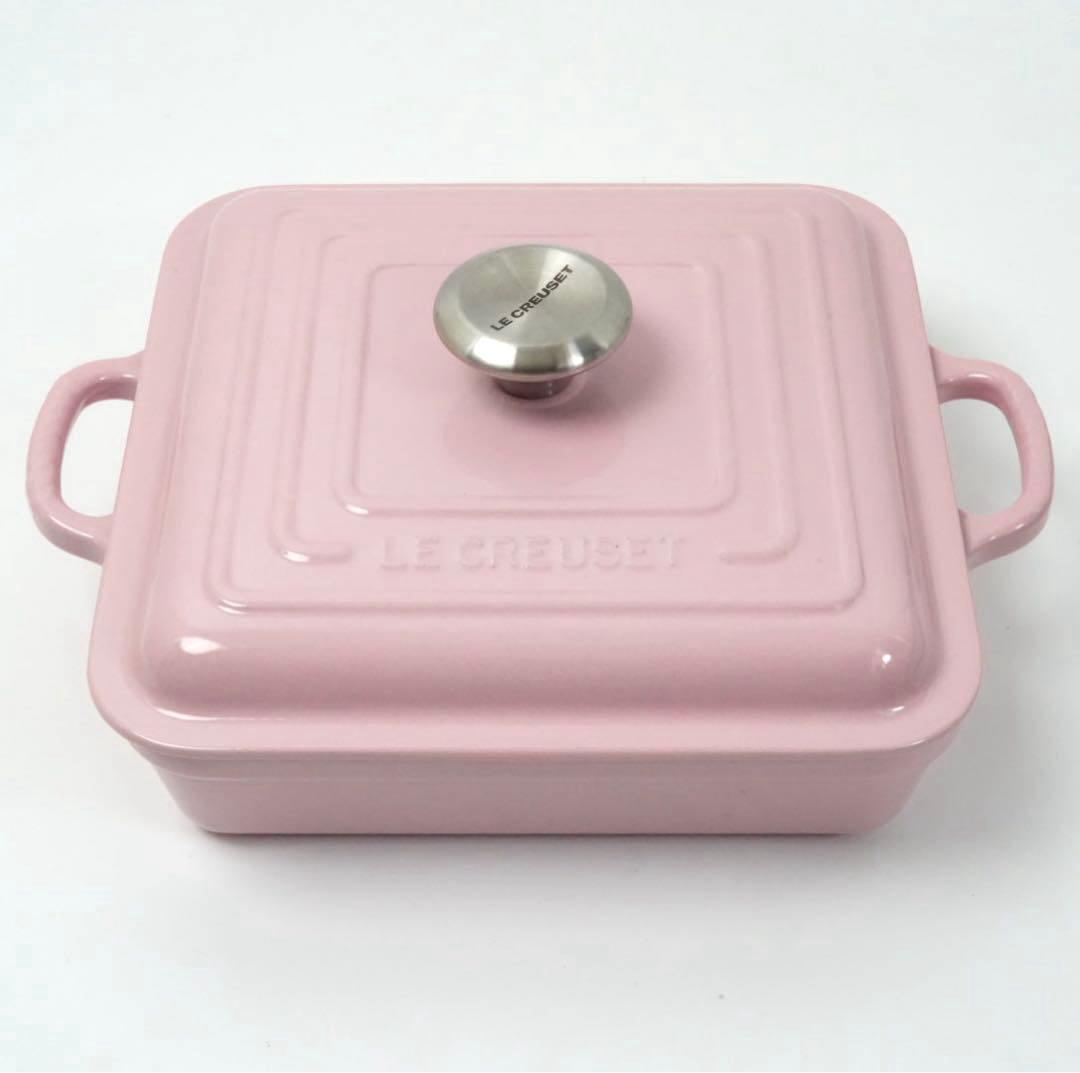 LE CREUSET　シグニチャー ココット スクエア シフォンピンク 24cm