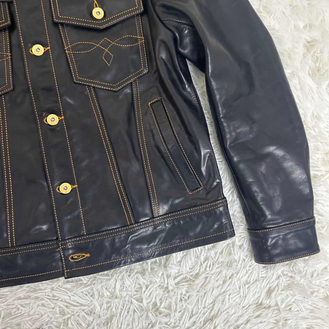 未使用級　STARKE HAUT ホースハイド レザー トラッカージャケット/L