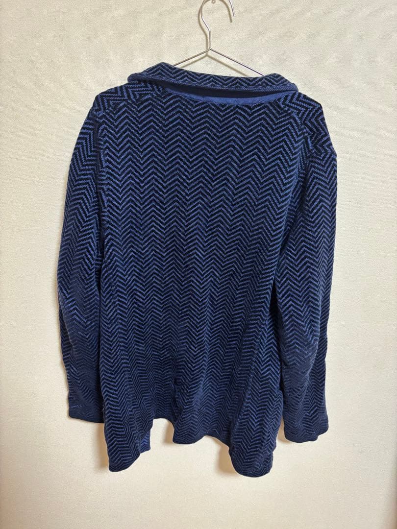 s*a様 LARDINI ネイビー ヘリンボーン カーディガン
