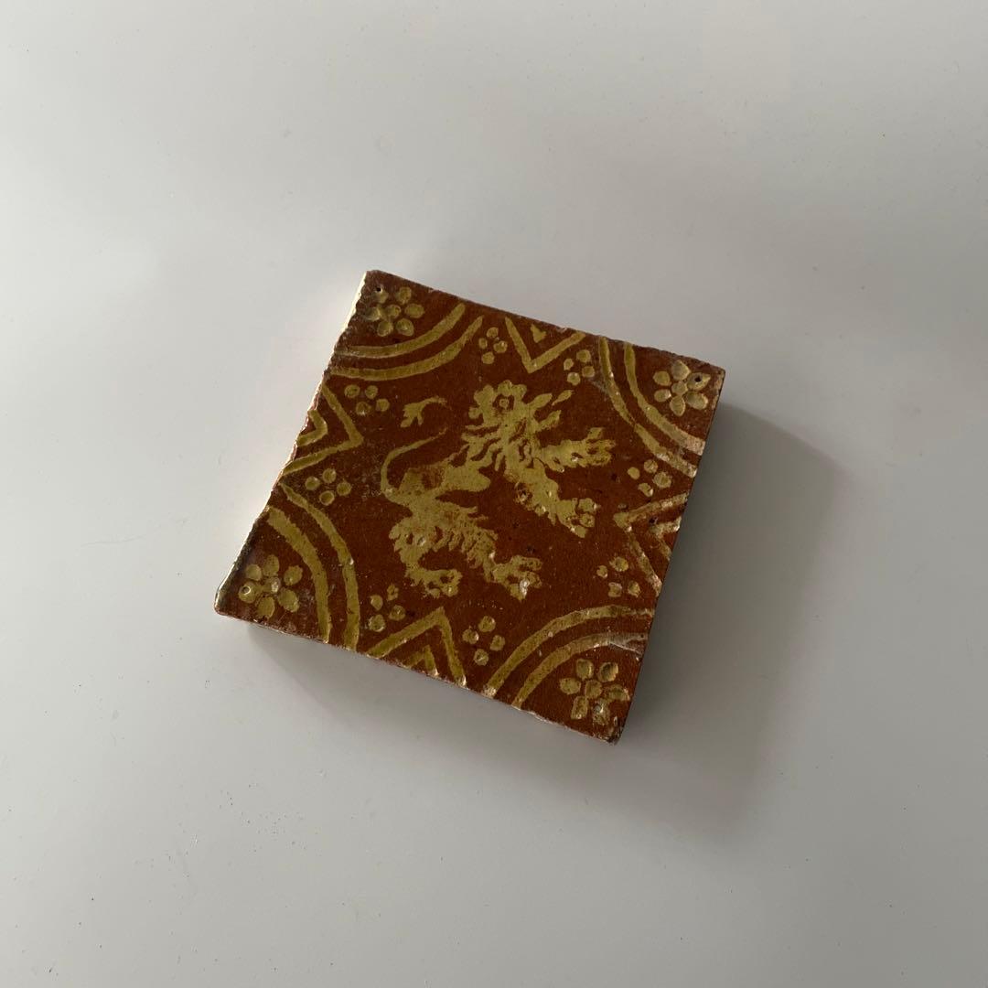 獅子図 タイル オランダ 古道具坂田 民藝 民芸 骨董 アンティーク デルフト