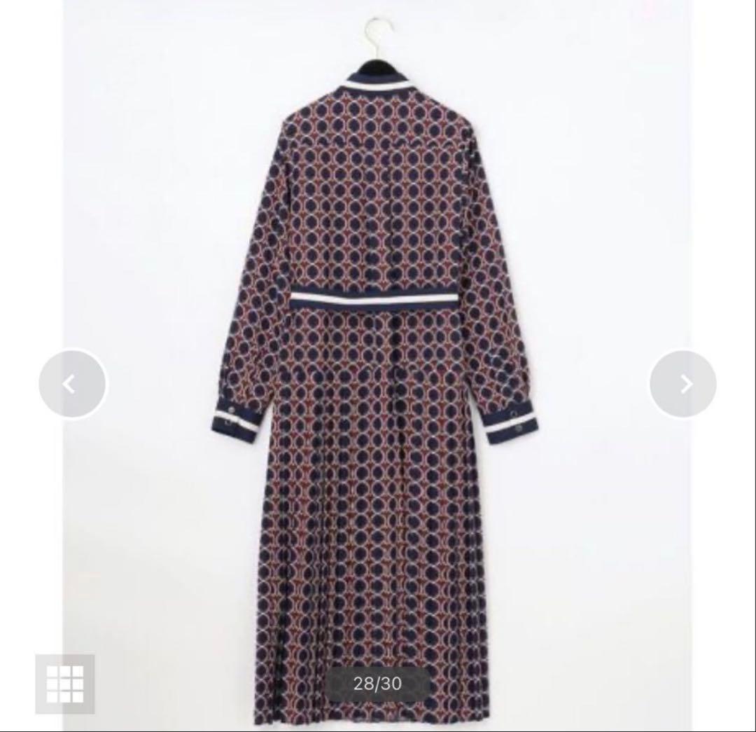 定価4.3万円ダイアグラム　キカシャツプリントワンピース36