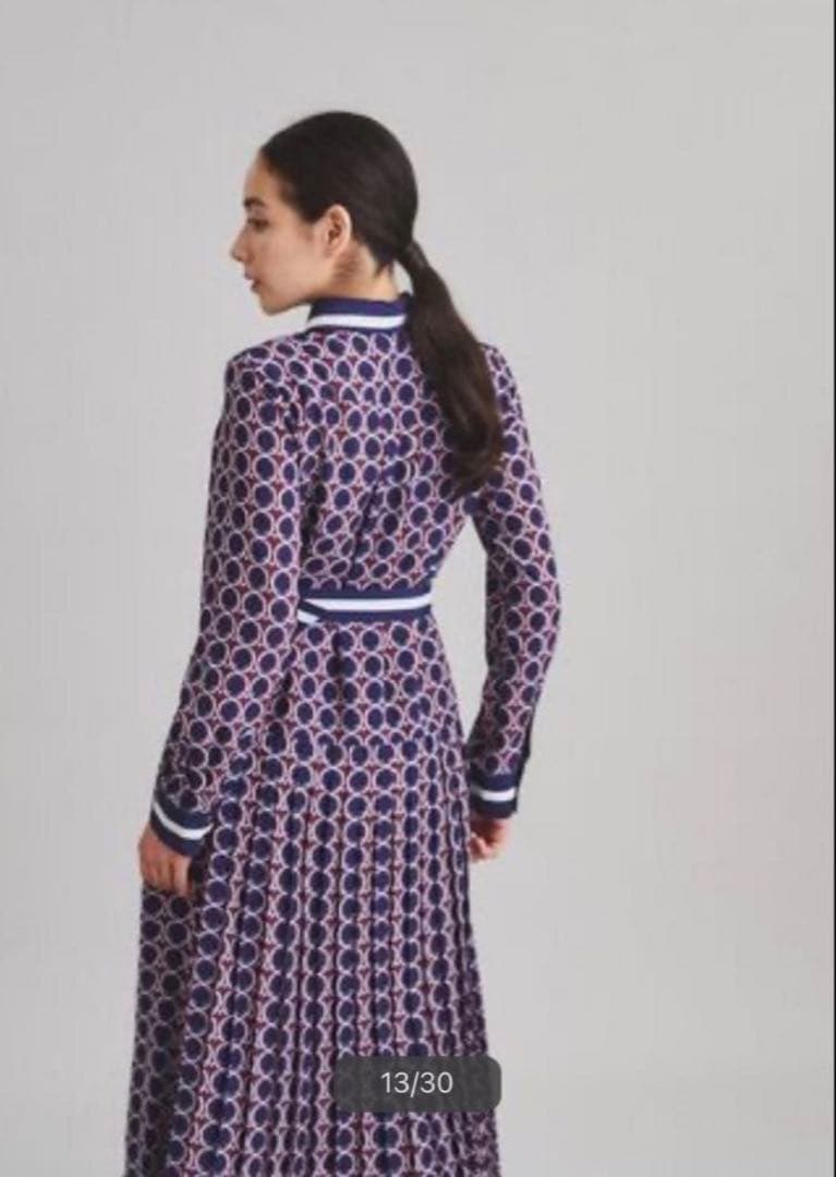 定価4.3万円ダイアグラム　キカシャツプリントワンピース36