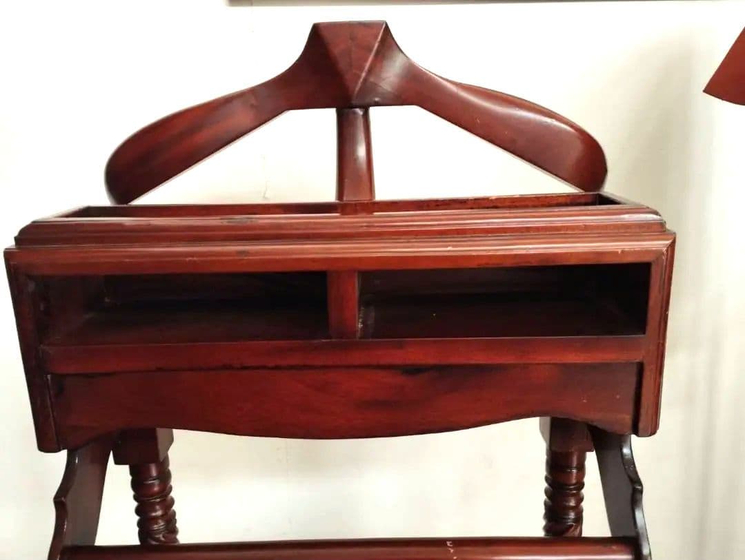 アンティーク調 マホガニー無垢 スーツハンガーラック